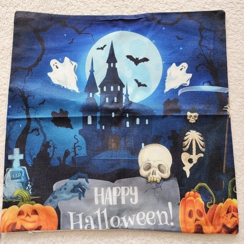 New Halloween linen Pillow Covers 18 × 18 Set of 2 Pack